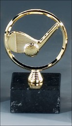Zeige Details für Metall-Award GOLF auf echtem Marmor Bild von Metall-Award GOLF auf echtem Marmor