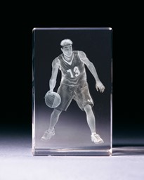 Zeige Details für Basketballspieler in 3D-Glas mit raffiniertem Textur-Effekt ! Bild von Basketballspieler in 3D-Glas mit raffiniertem Textur-Effekt !