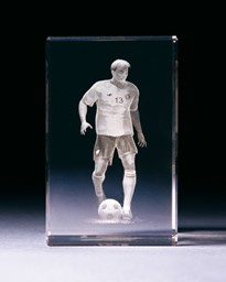Zeige Details für Fussballspieler in 3D-Glas mit raffiniertem Textur-Effekt ! Bild von Fussballspieler in 3D-Glas mit raffiniertem Textur-Effekt !