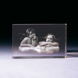 Zeige Details für Rapahels Engel in Glasblock - 3D-Glas mit realistischem Textur-Effekt Bild von Rapahels Engel in Glasblock - 3D-Glas mit realistischem Textur-Effekt