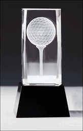 Zeige Details für  Golfball auf Tee mit Sockel  3D-Glas fein gelasert Bild von  Golfball auf Tee mit Sockel  3D-Glas fein gelasert