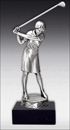 Zeige Details für Golferin-Figur aus Metall auf Marmorsockel ,in 3 Farben Bild von Golferin-Figur aus Metall auf Marmorsockel ,in 3 Farben
