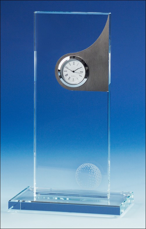 Bild von Kristallglas-Award Clock mit Quartz-Uhr