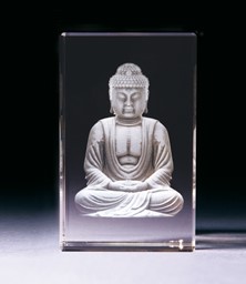 Bild von Buddha in 3D-Glas mit edlem Textur-Effekt !